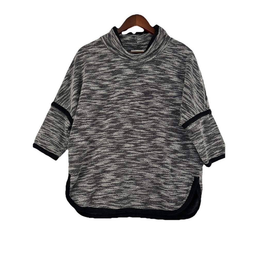 Max Studio Textured Boucle Knit Funnel Neck Top Medium